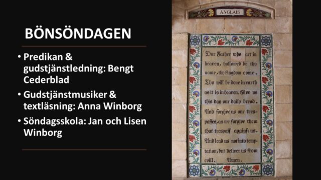 Gudstjänst – Bönsöndagen den 22/5